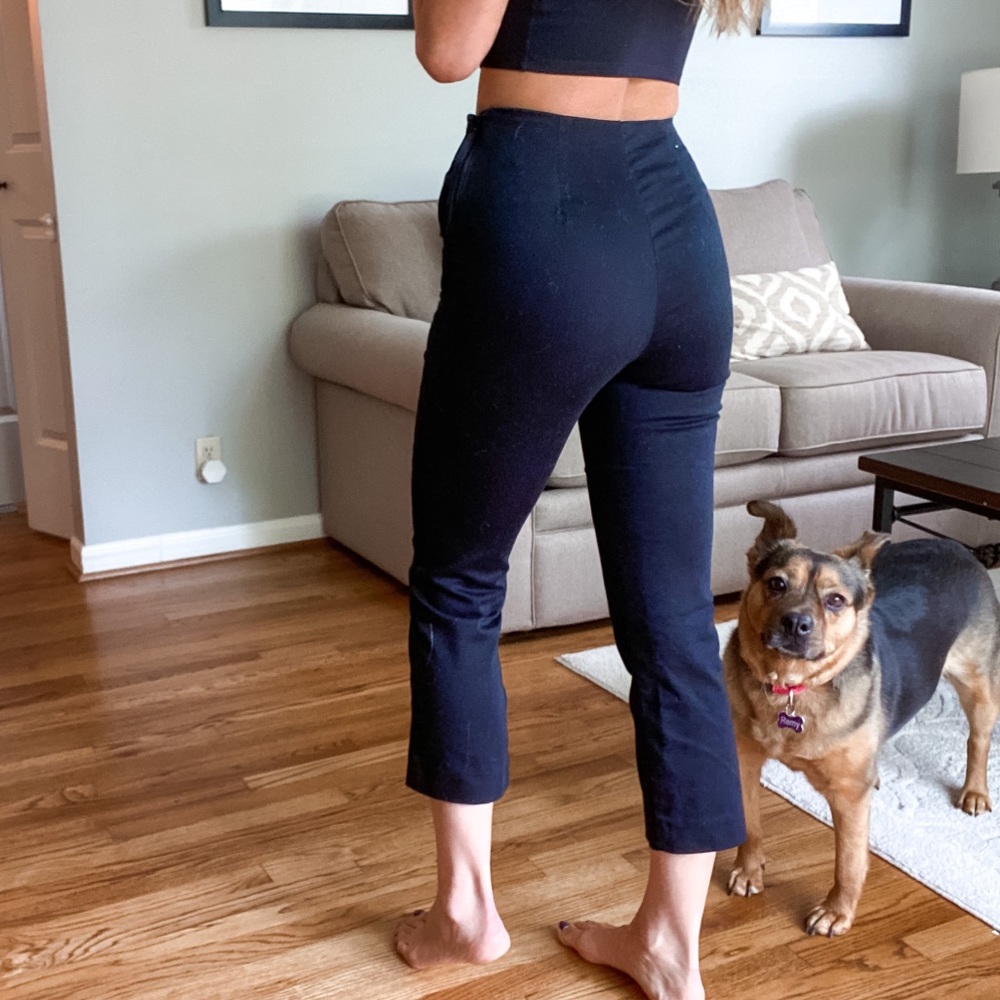 H&M • cropped high waisted black pants